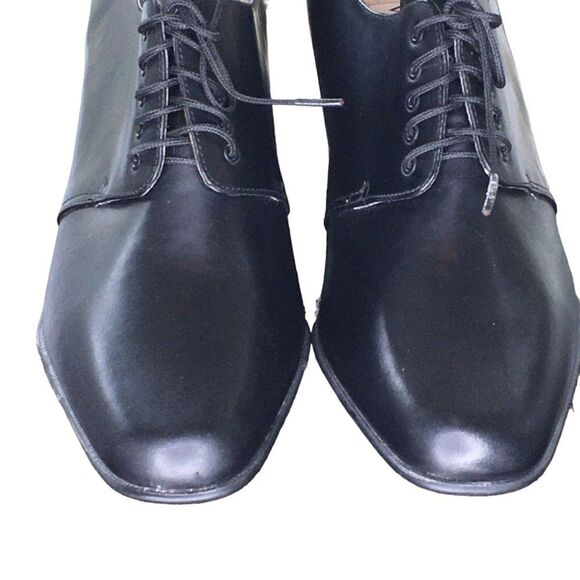 Wesley & Co Shoes Women’s 10 M Vtg Lace Up Black Leather Dark Gothic‎ Steam Punk - Picture 3 of 12